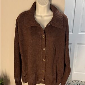Banana Republic brown polo cardigan